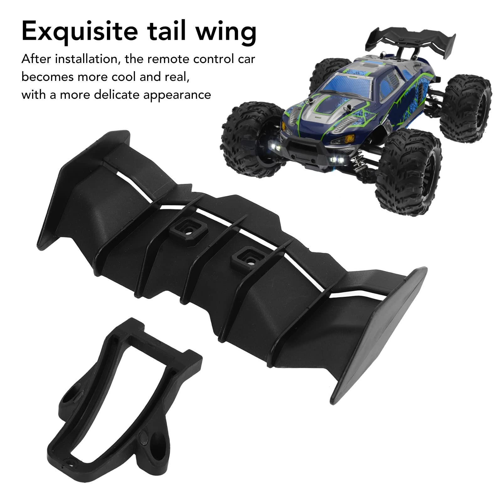 Culnflun RC Tail Wing Lightweight Low Resisting Rear Wing Accessories Fit for SCY 16101 16102 16201 1/16 RC Car Black