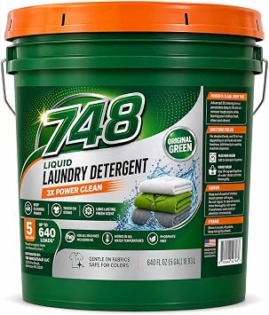 Liquid Laundry Detergent 5 Gallon, 3X Concentrated HE Soap 640 Loads