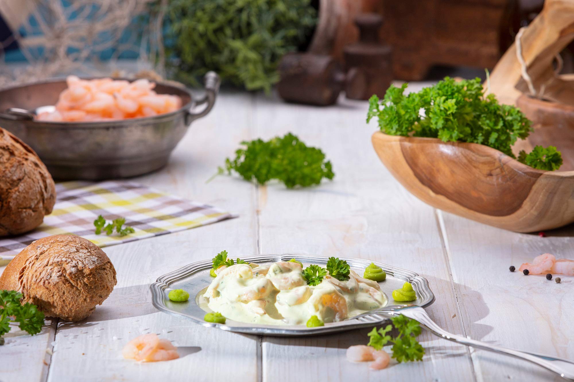Klaassen Wasabi-Garnelensalat, in Handarbeit hergestellt, mit scharfem Wasabi und frischer Petersilie, 250g