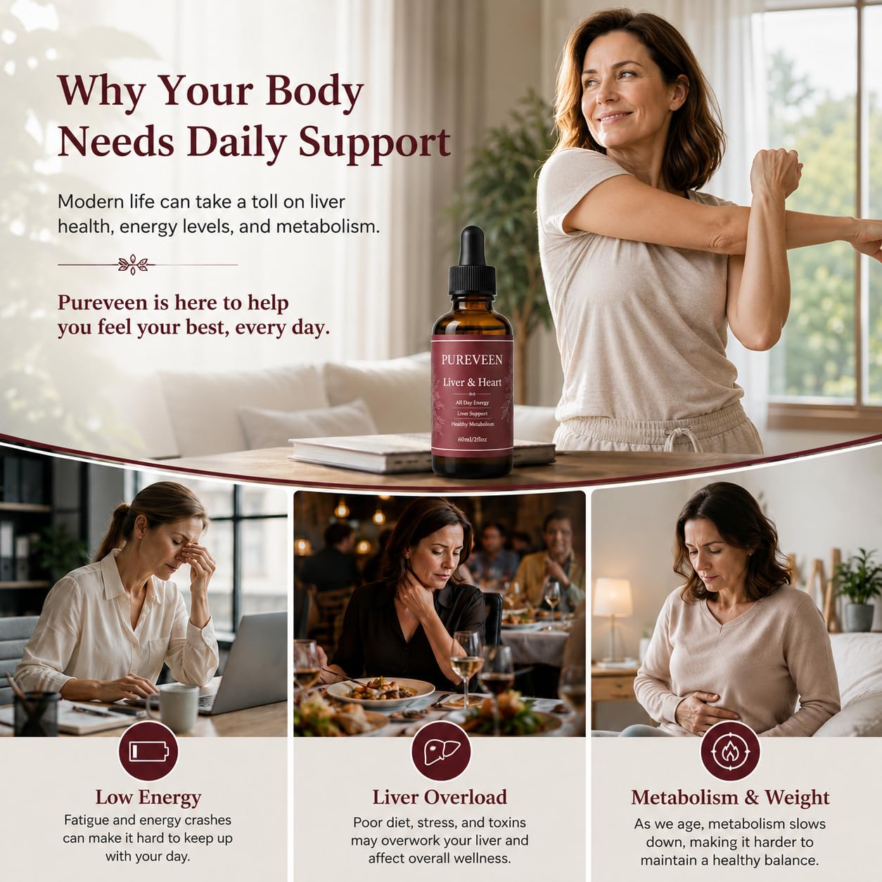 PUREVEEN Liver Support Liquid Drops, Liver Cleanse Detox & Repair Drops with Cold-Pressed Milk Thistle Extract & 4 Essential Minerals, Immunity Support & Daily Cleanse 2 Fl Oz — Amazon image 3