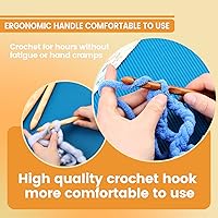 Vista 6 de 16 piezas de ganchos de ganchillo de madera, de 3 a 30 mm de diámetro, mango de ganchillo, agujas de tejer con 10 marcadores de punto de tejer