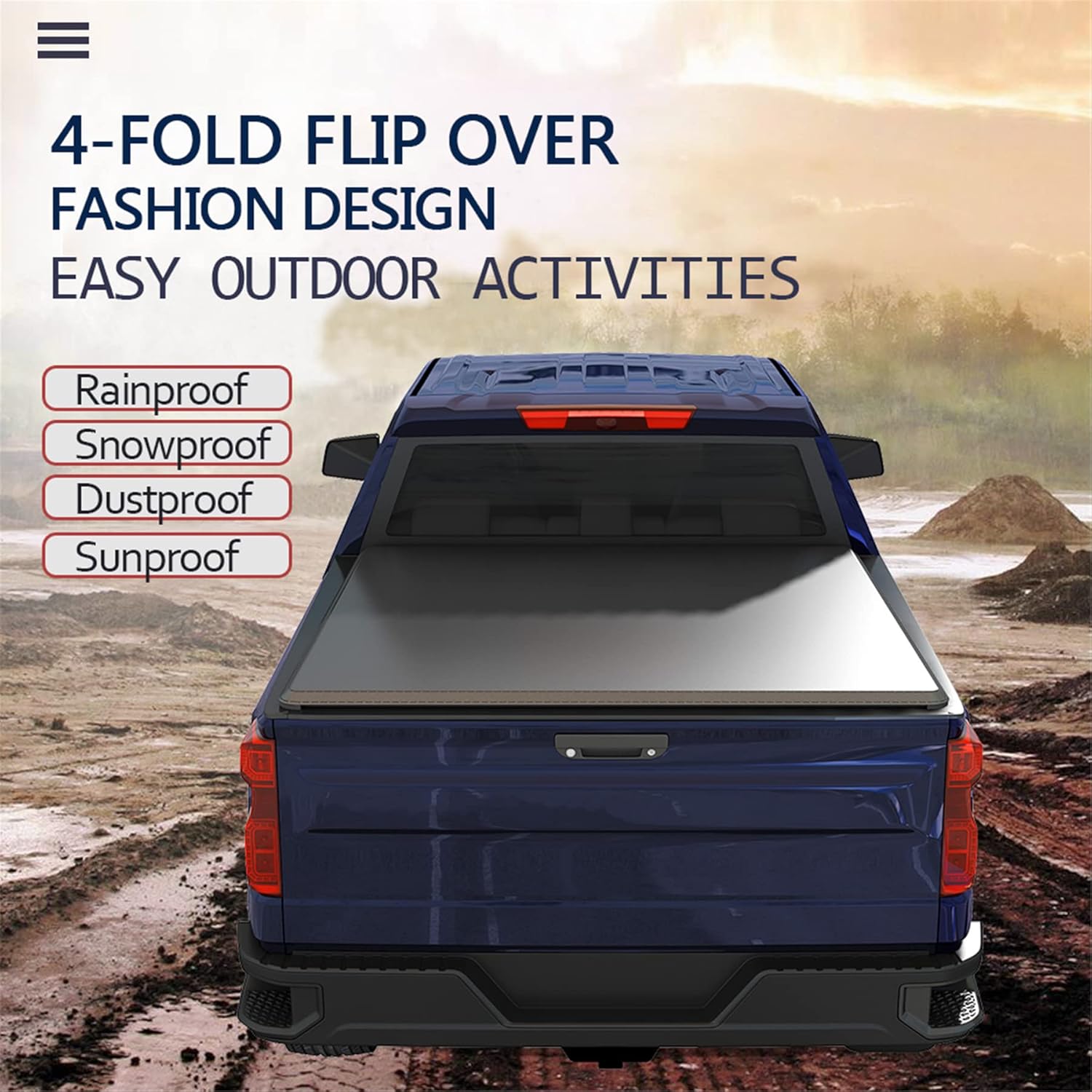 JDMSPEED New Tonneau Cover Soft 4-Fold 6.5FT Bed Truck Replacement for Dodge Ram 1500 2500 3500 2002-2019…