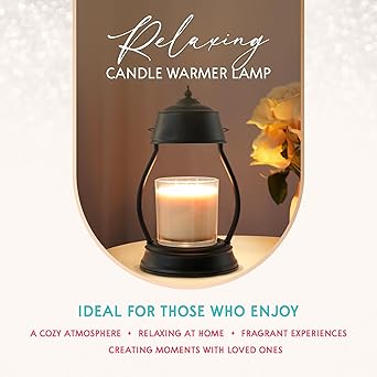 Candle Warmer Lamp Enhances Home Ambiance - Includes 2H/4H/8H Timer And 2 Bulbs - Perfect Lantern for Scented Candles, Wax Melts, Essential Oils - Dimmable Top Down Melter With No Flame, Soot Or Smoke