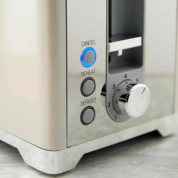 Swan Solace Kitchen Set, 1.7L Kettle, 930W 2 Slice Toaster, SK19026CRM + ST19031CRM, Cream with Chrome Trim