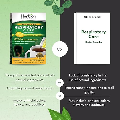 Miniatura 6 de HERBION Naturals Respiratory Care - Gránulos de hierbas con sabor natural a limón, 10 unidades, para toda la familia, función respiratoria