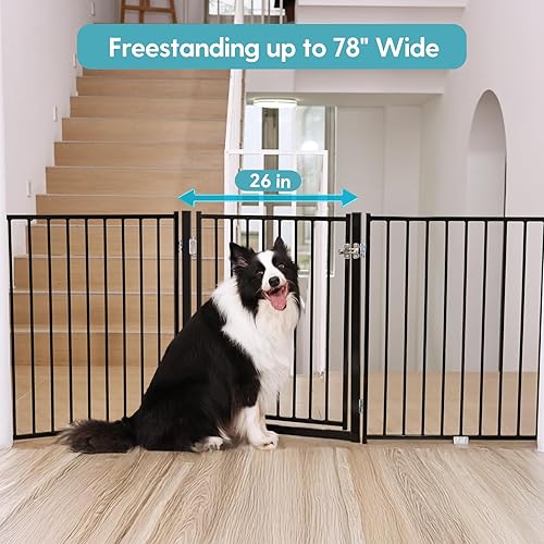 Miniatura 3 de No Pawblems Barrera Independiente para Perros con Puerta, Cerca Plegable para Perros de 30'' de Alto para Interiores y Exteriores, Barrera Extra