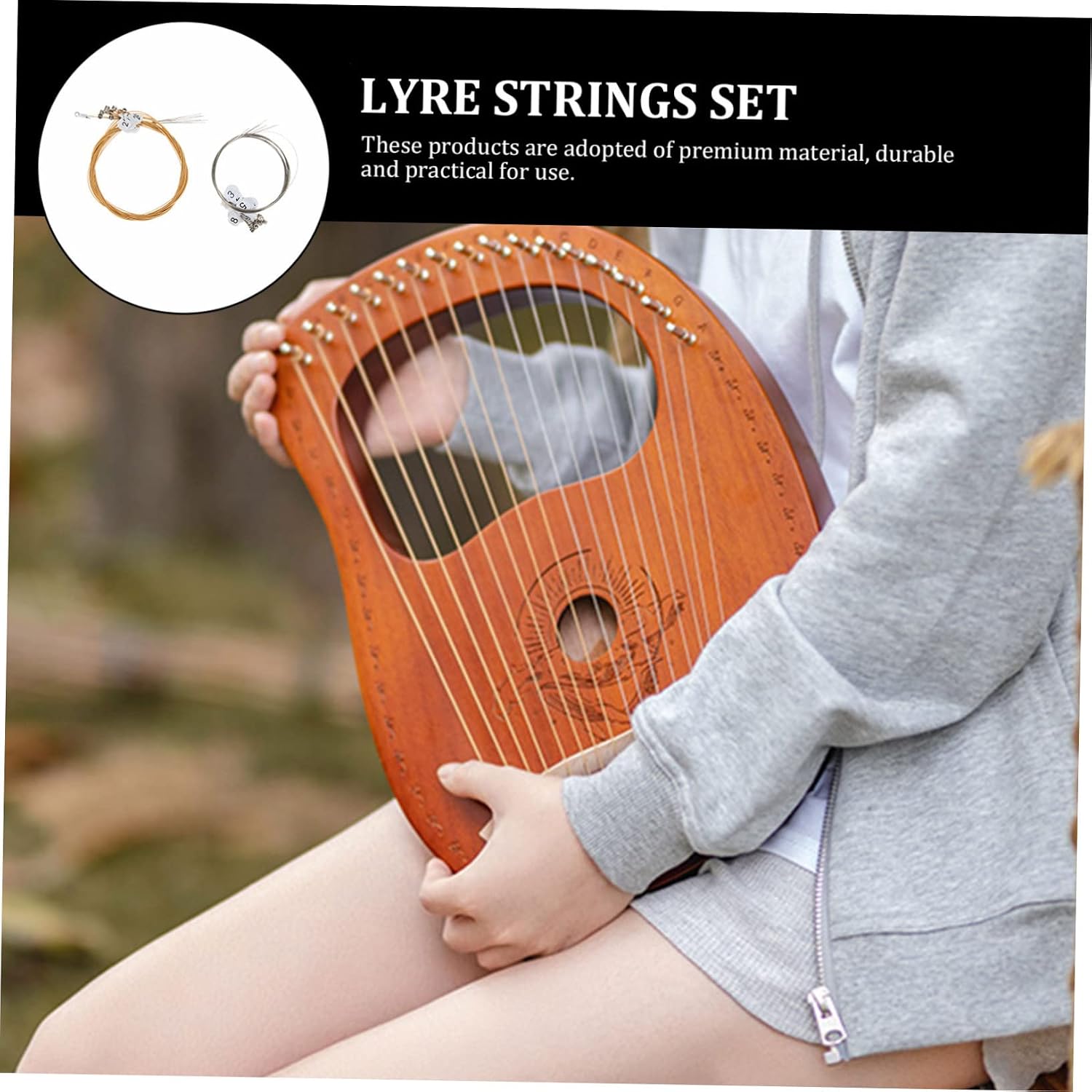Toyvian 4sets String Lyre Replacement Metal Strings for Classical Lyre Harp Crisp Sound and Easy to Install Musical Instrument Accessories