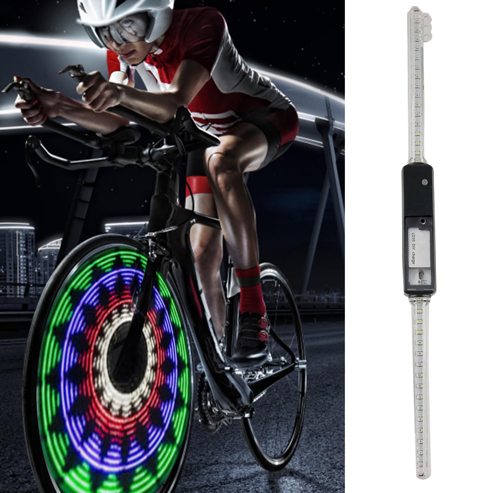 Luces LED para rueda de bicicleta, impermeables, 64 luces LED para rueda de bicicleta, ultra brillantes, impermeables, decoración de ciclismo, 30 patrones divertidos y brillantes para niños y adultos