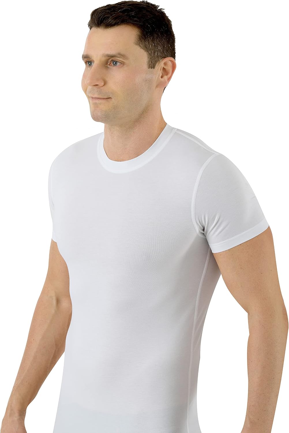ALBERT KREUZ Functional Coolmax® Cotton Undershirt Crew Neck Short Sleeves White