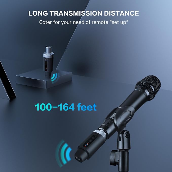 Sistema inalámbrico de micrófono XLR EBJ 2.4Ghz recargable miniatura 6
