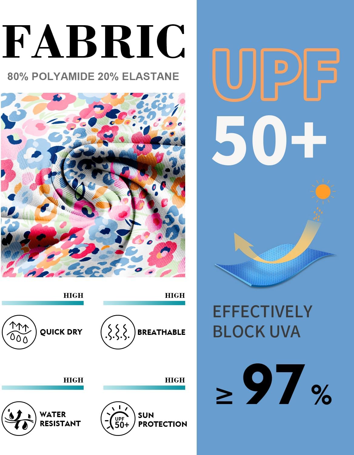 WOWENY Women's Swim Tankini Top Only Racerback High Neck Slim Fit UPF 50+ Tummy Control Swim Top No Bottom - Image 6