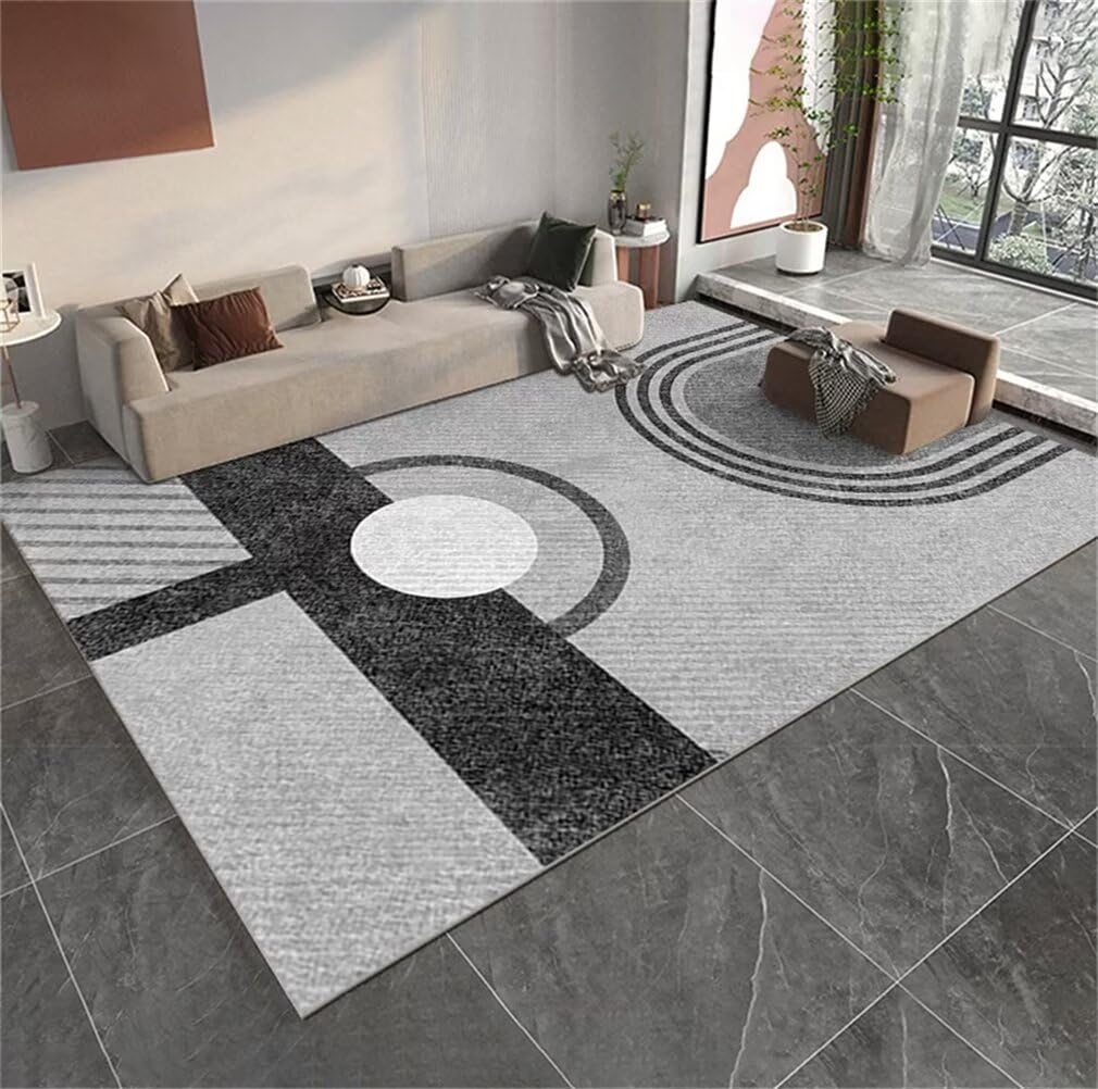 Tapis tout doux et durable gris 120x160cm lavable pour grand salon