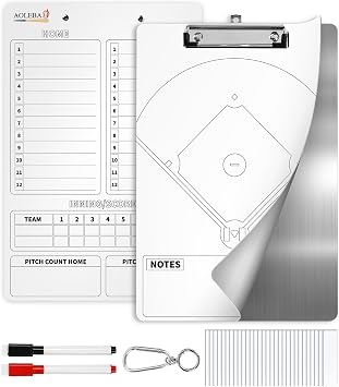 AOLEBA Baseball Lineup Board for Dugout,Dry Erase Magnetic Metal Baseball Clipboard for Coaches