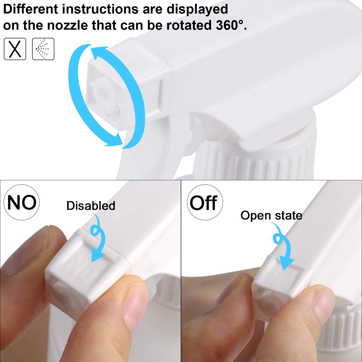 Spray Bottle / 16oz Spray Bottles for Cleaning Solutions Adjustable Nozzle Essential Item for sanitizing/Grooming/Plant/car Detailing/Janitorial.(HDPE Material)2pack