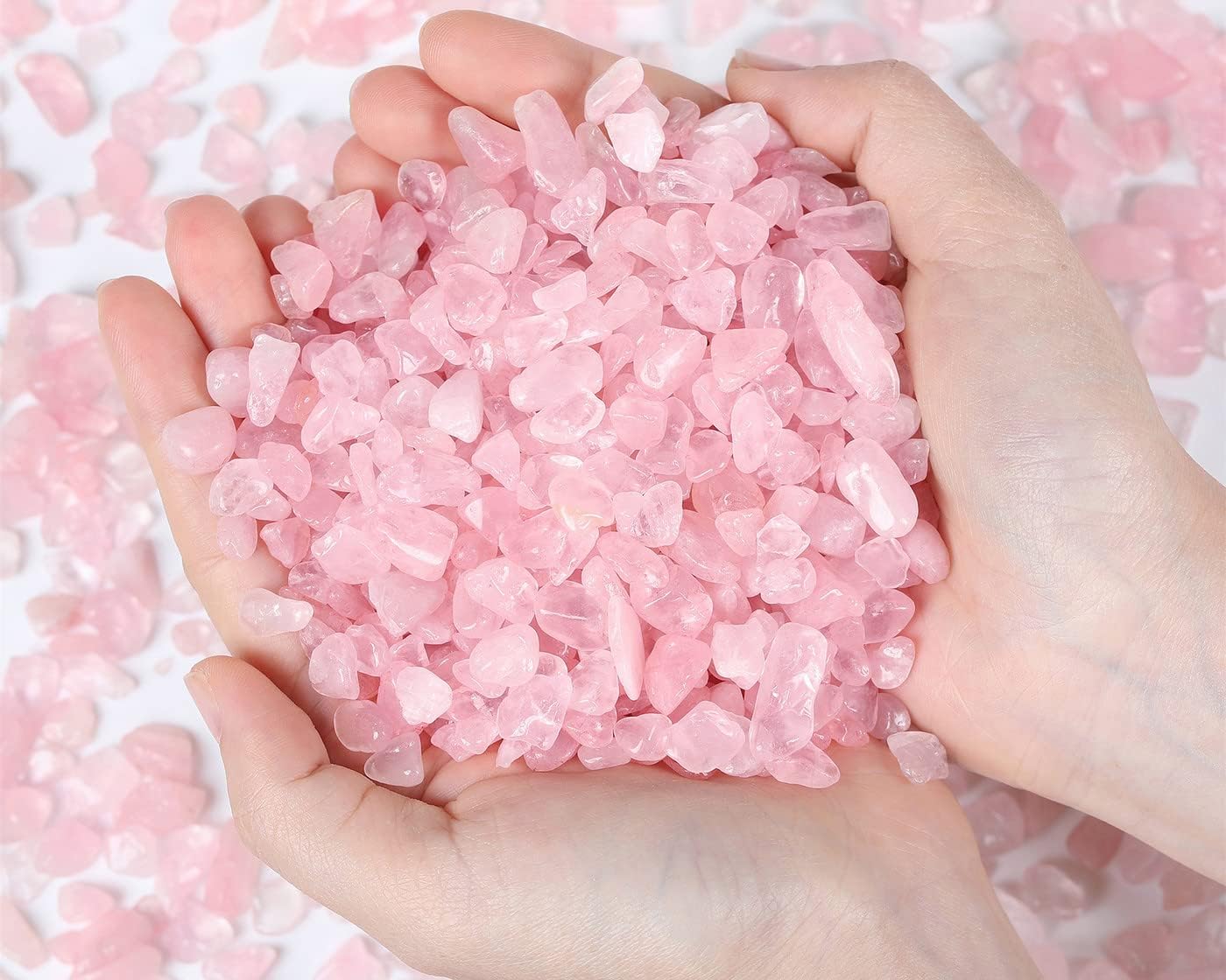 QINJIEJIE 2lbs Fluorite Crystals Aquarium Gravel Stones Tumbled Stone Polished Rocks Colorful Crushed Reiki Healing Crystal Quartz Home Decor Betta Fish Tank Succulent Vase Filler Landscape Ornament