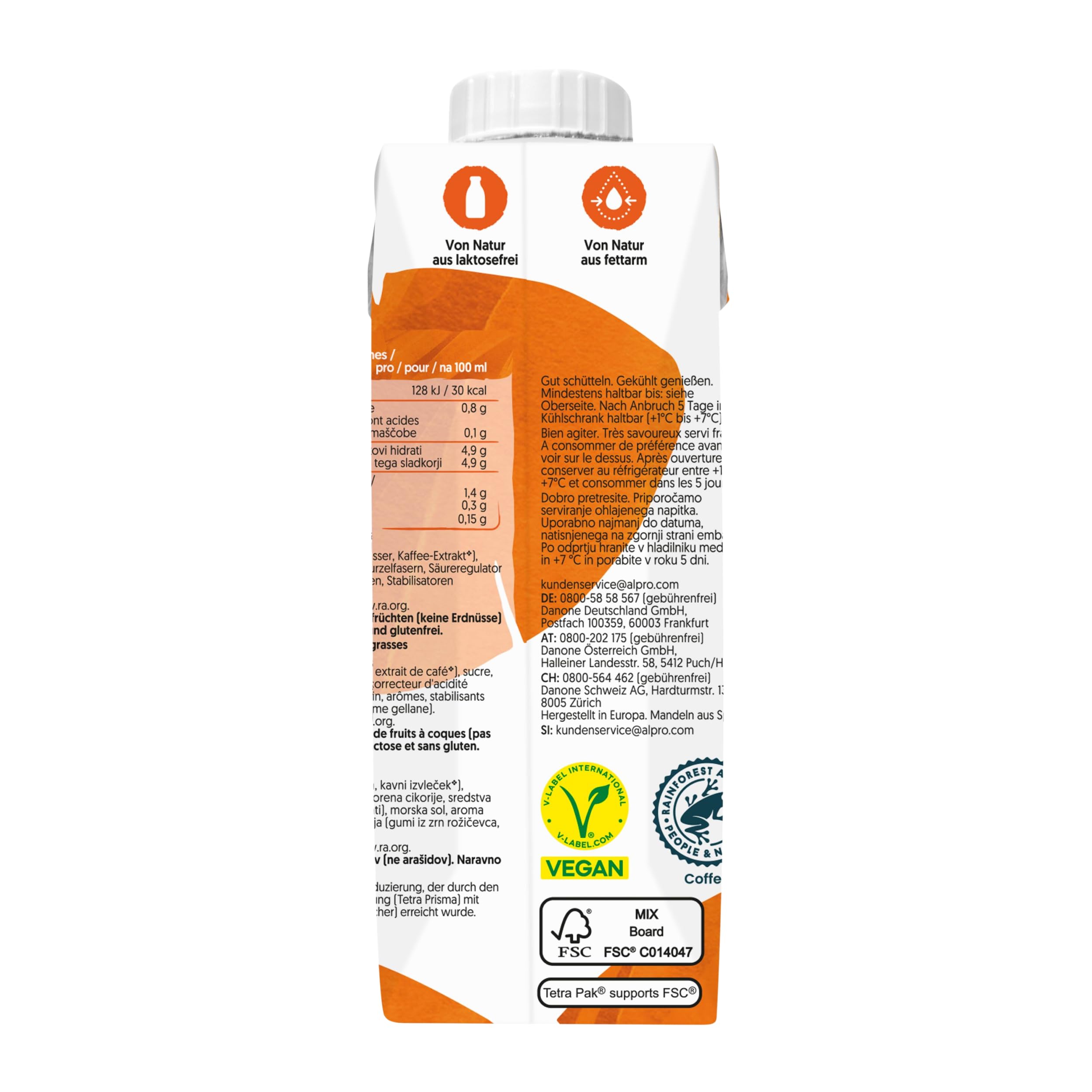Alpro Iced Coffee Geröstete Mandel – Kaffee mit Mandeldrink – Von Natur aus laktose- und glutenfrei – Vegan und ideal für unterwegs – 15 x 250 ml
