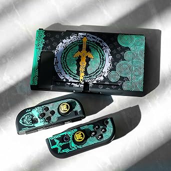 ITONGGUYUKI Dockable Protective Case Compatible with Switch, Hard Shell Case cover for Switch and Joy-Con Controllers Shock-Absorption and Anti-Scratch Design Protective (Zelda tears of The Kingdom)