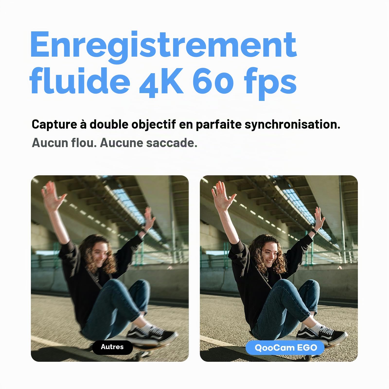 KanDao QooCam Ego - Caméra d'action 3D, vidéo 4K 60fps, caméra VR stéréoscopique, Outil de création de Contenu pour Casques VR et Lunettes AR, Appareil Photo Uniquement.
