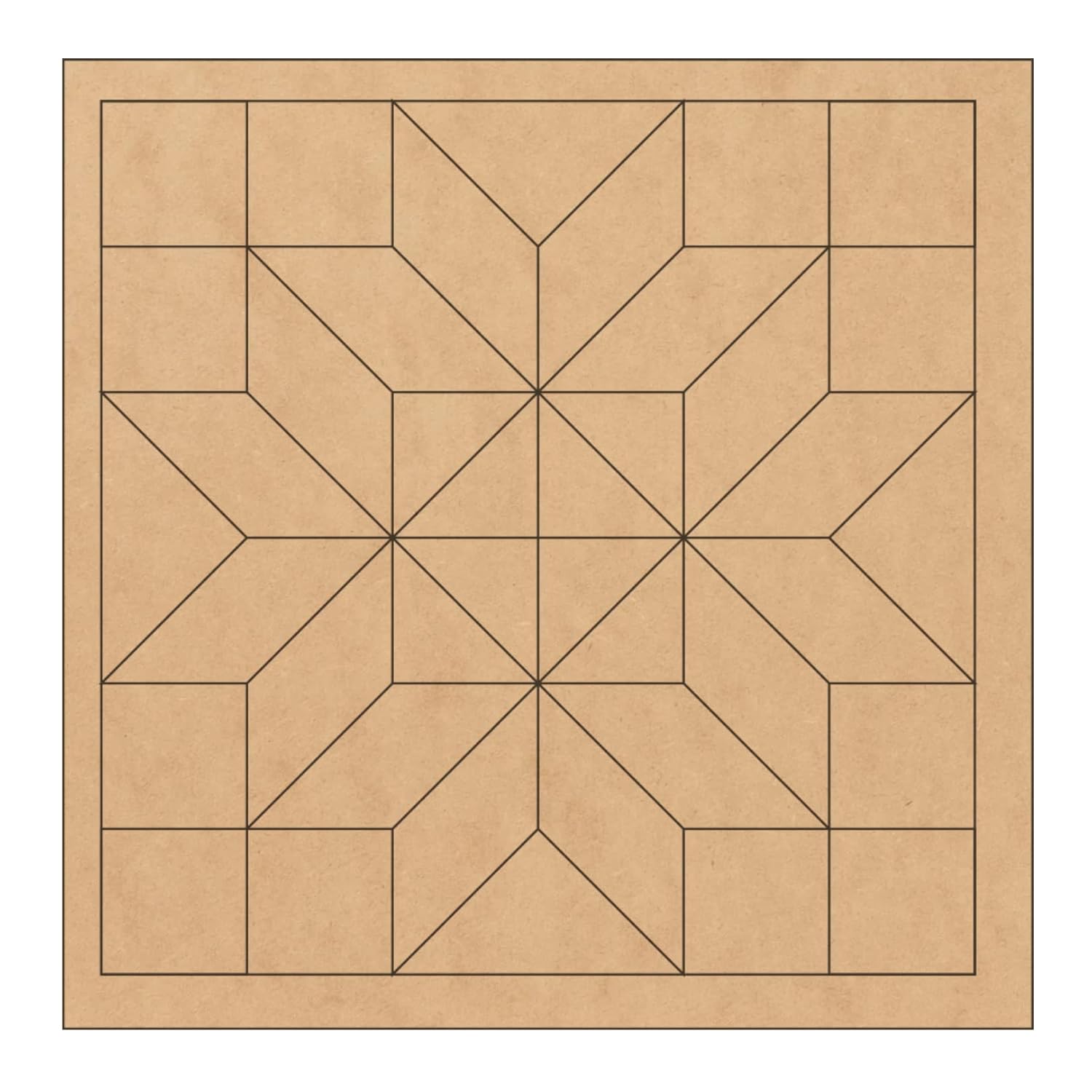 Diamond Flower Barn Quilt Kit Large 18-inch | Unfinished Paintable Wood Pattern Square for DIY Wall Decor | Rustic, Farmhouse Accent