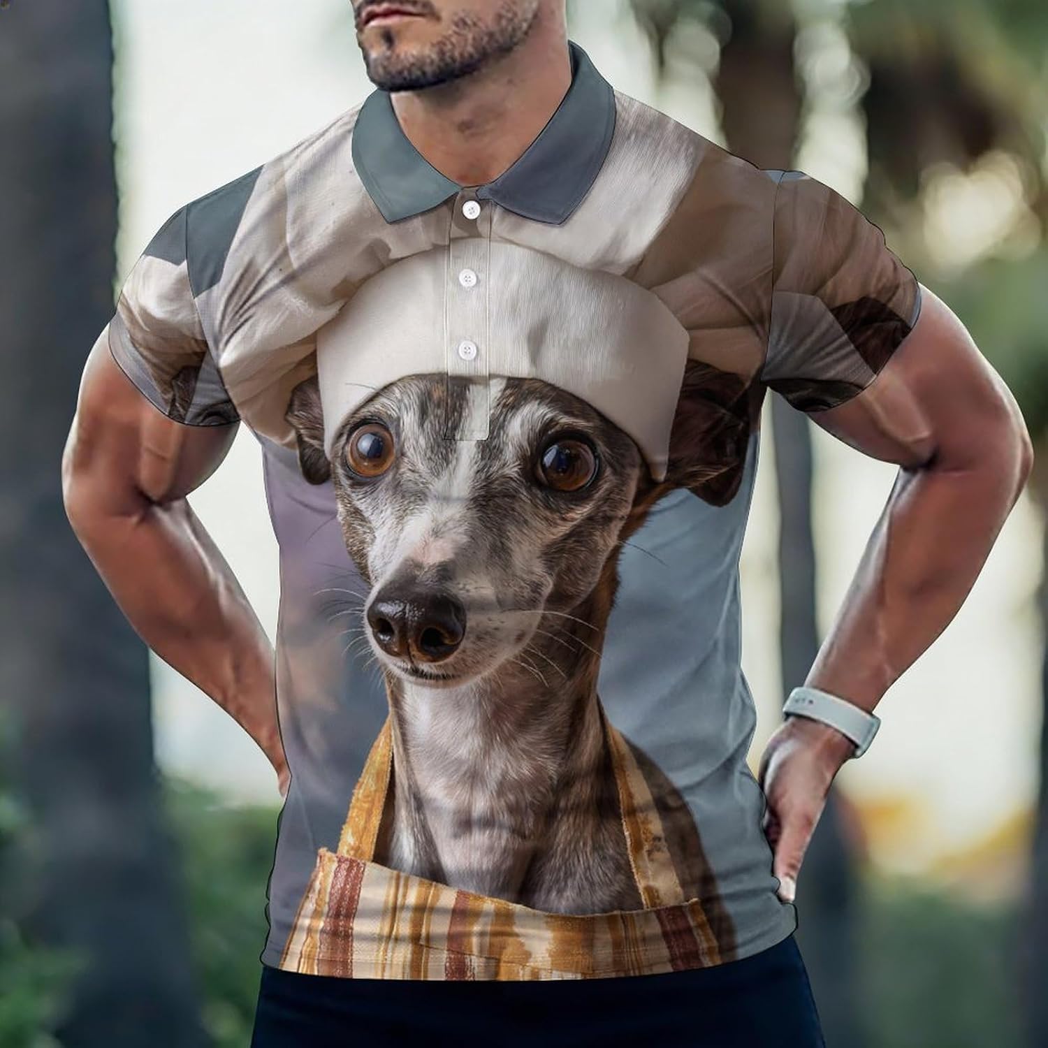 Greyhound Dog Chefs Golf Polo Shirts for Men Casual T Shirts 5X-Large