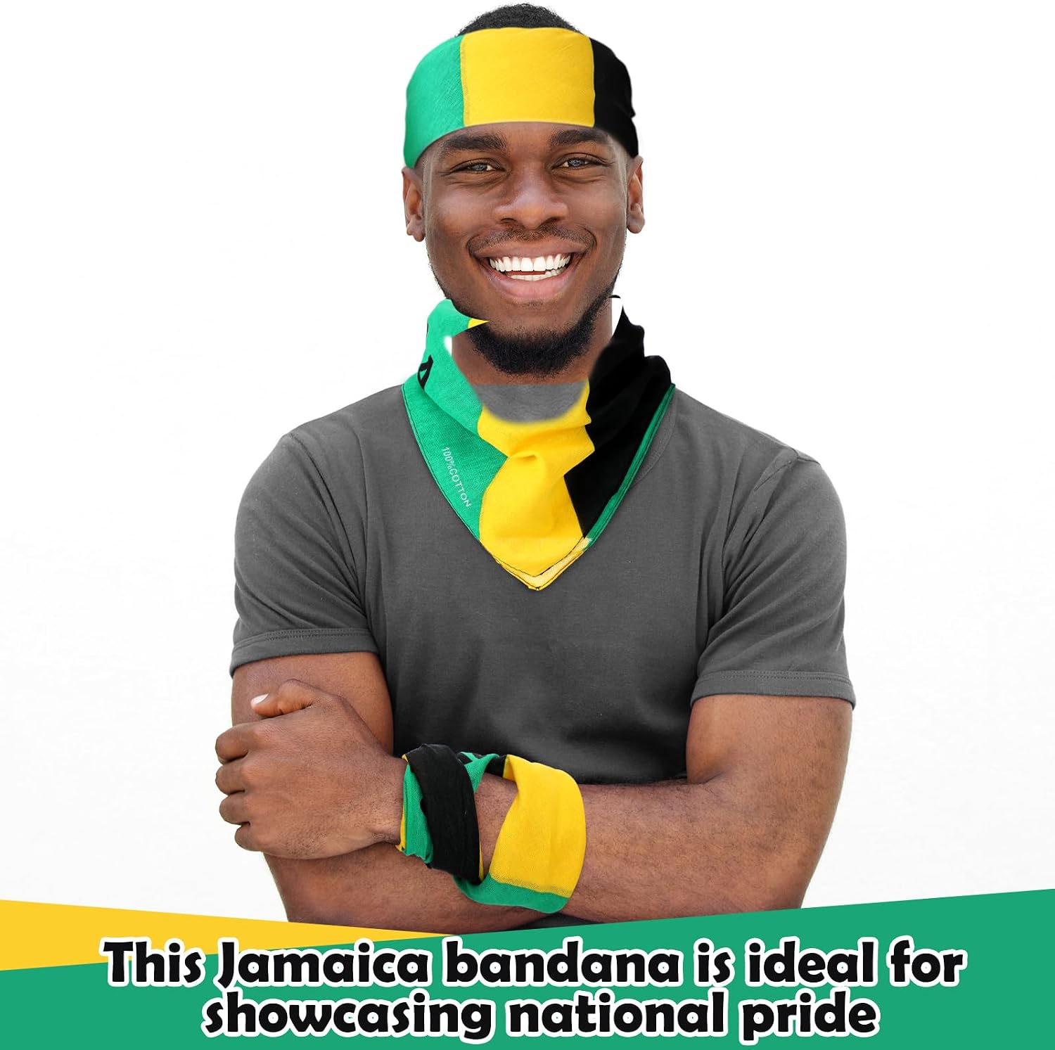 SATINIOR 12/24 Pack Flag Bandana Jamaica Mexico Dominican Trinidad Flag Bandana Large Cotton Multipurpose Adult Head Scarf