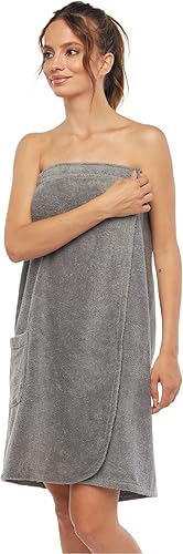 Miniatura 2 de Arus Bata de baño para mujer, certificado GOTS, orgánico, 100% algodón de rizo turco, bata de baño con cierre ajustable