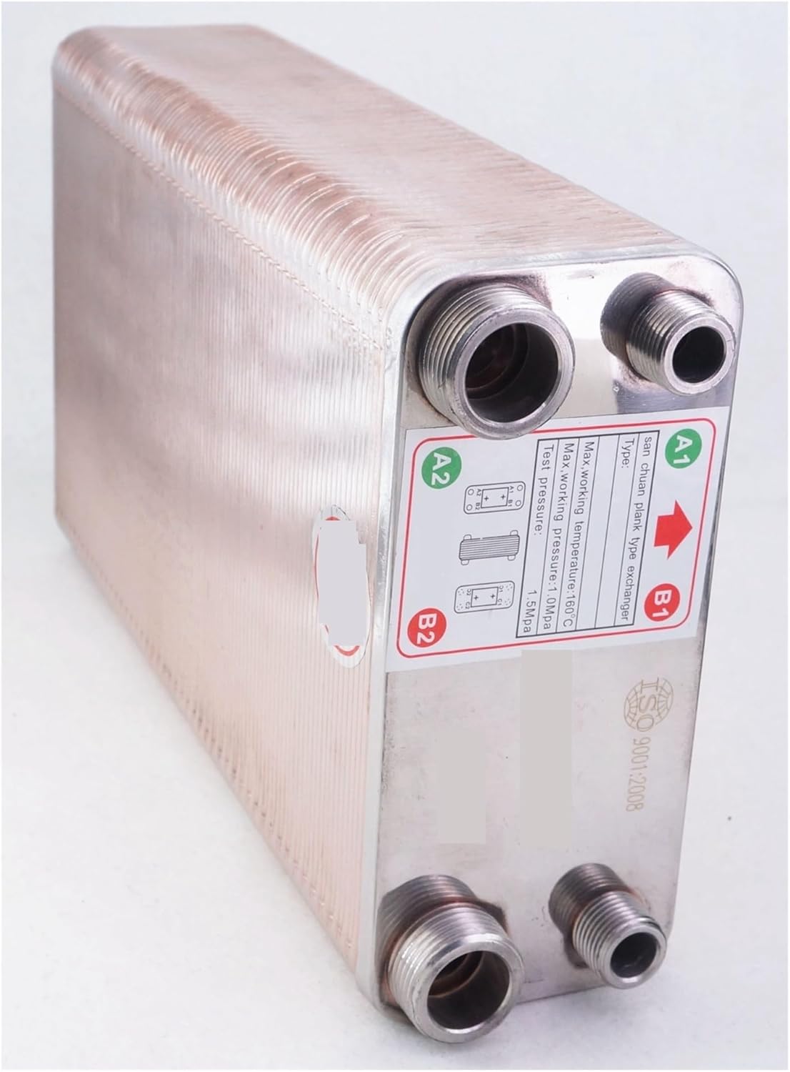 80 Plates Heat Exchanger Beer Wort Chiller Cooler SUS 304 Stainless Steel for Homebrew Cooling
