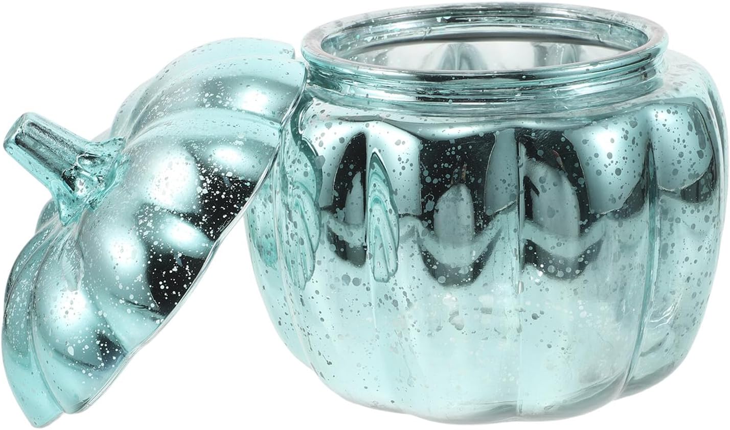 NUOBESTY Glass Pumpkin Jar with Lid, Multi-purpose Kitchen Canister for Candy and Snacks, Decorative Autumn Storage Container for Tea and Cereal