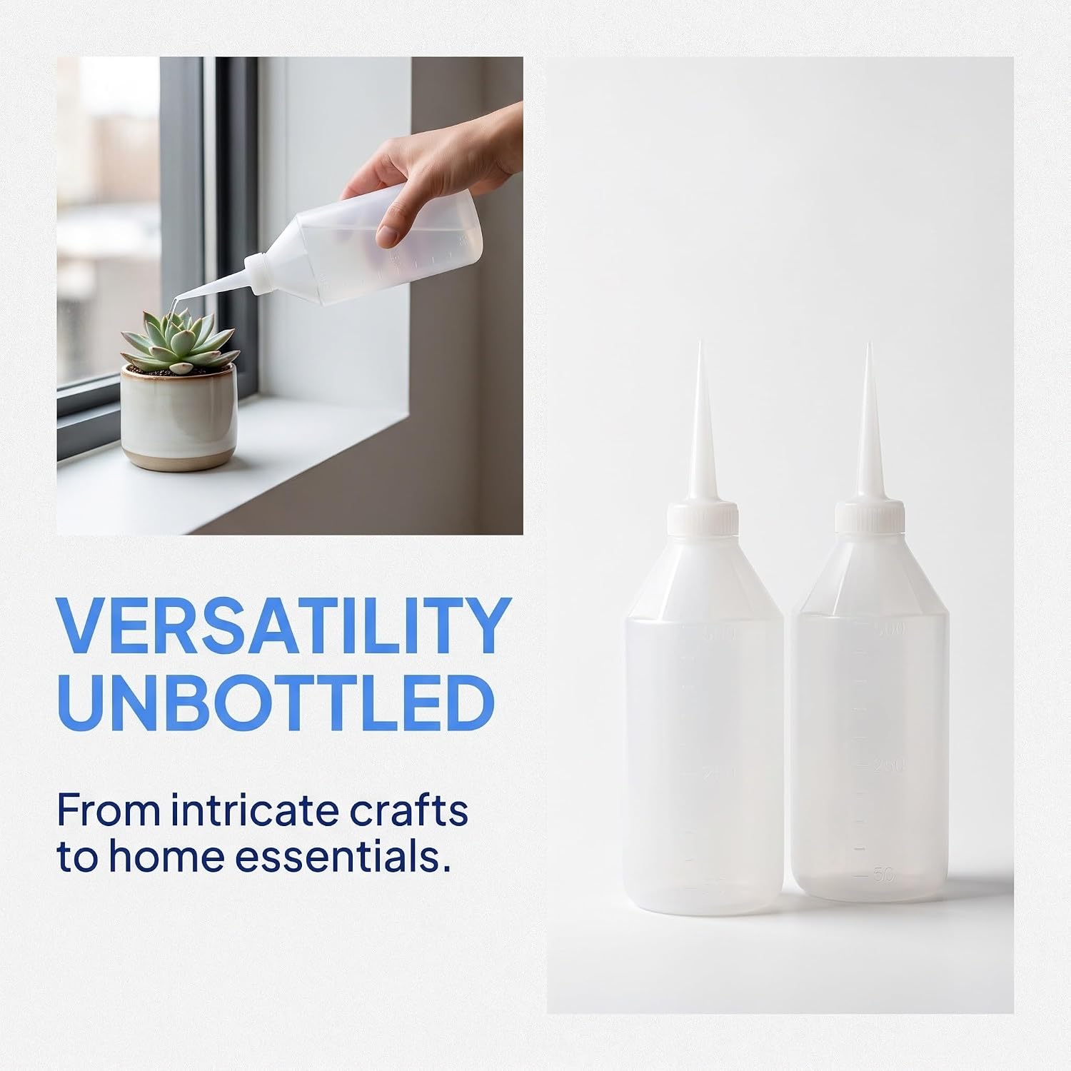 Plastic Squeeze Bottle 17oz 10pcs Fine Needle Tip 500ml