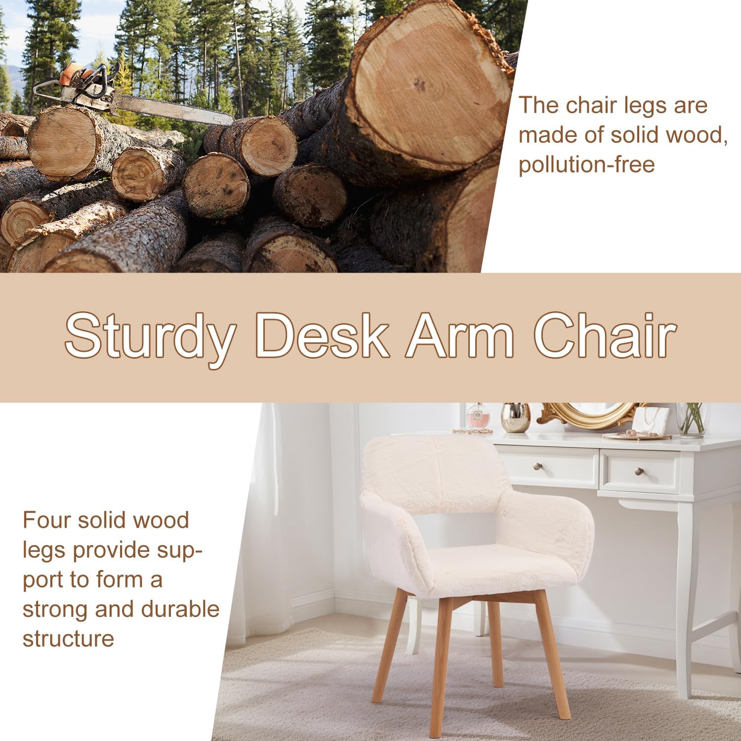デスクチェア キャスターなし バニティチェア 快適なアクセントチェア リビングルーム ダイニングルーム 寝室 ホーム オフィス ミッ