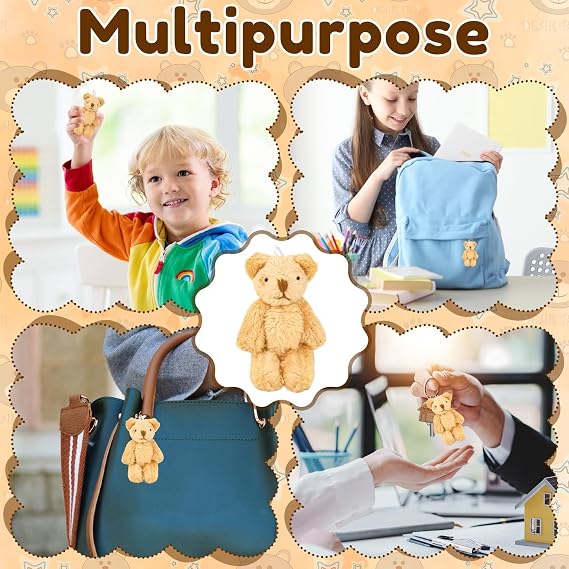 4Pcs Worry Bear in A Box, Pocket Hug with Inspirational Card, My Little Worry Bear in A Box, Care Bears, Emotional Support Gift, Positive Gifts (B)