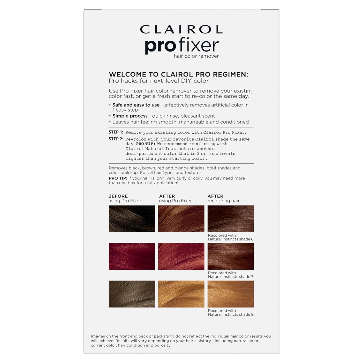 Clairol Pro Fixer Hair Color Remover Kit | Remove Permanent and Non-Permanent Color | Quick and Easy With Only 1 Rinse