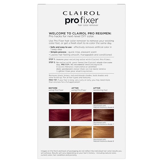 Clairol Pro Fixer Hair Color Remover Kit | Remove Permanent and Non-Permanent Color | Quick and Easy With Only 1 Rinse