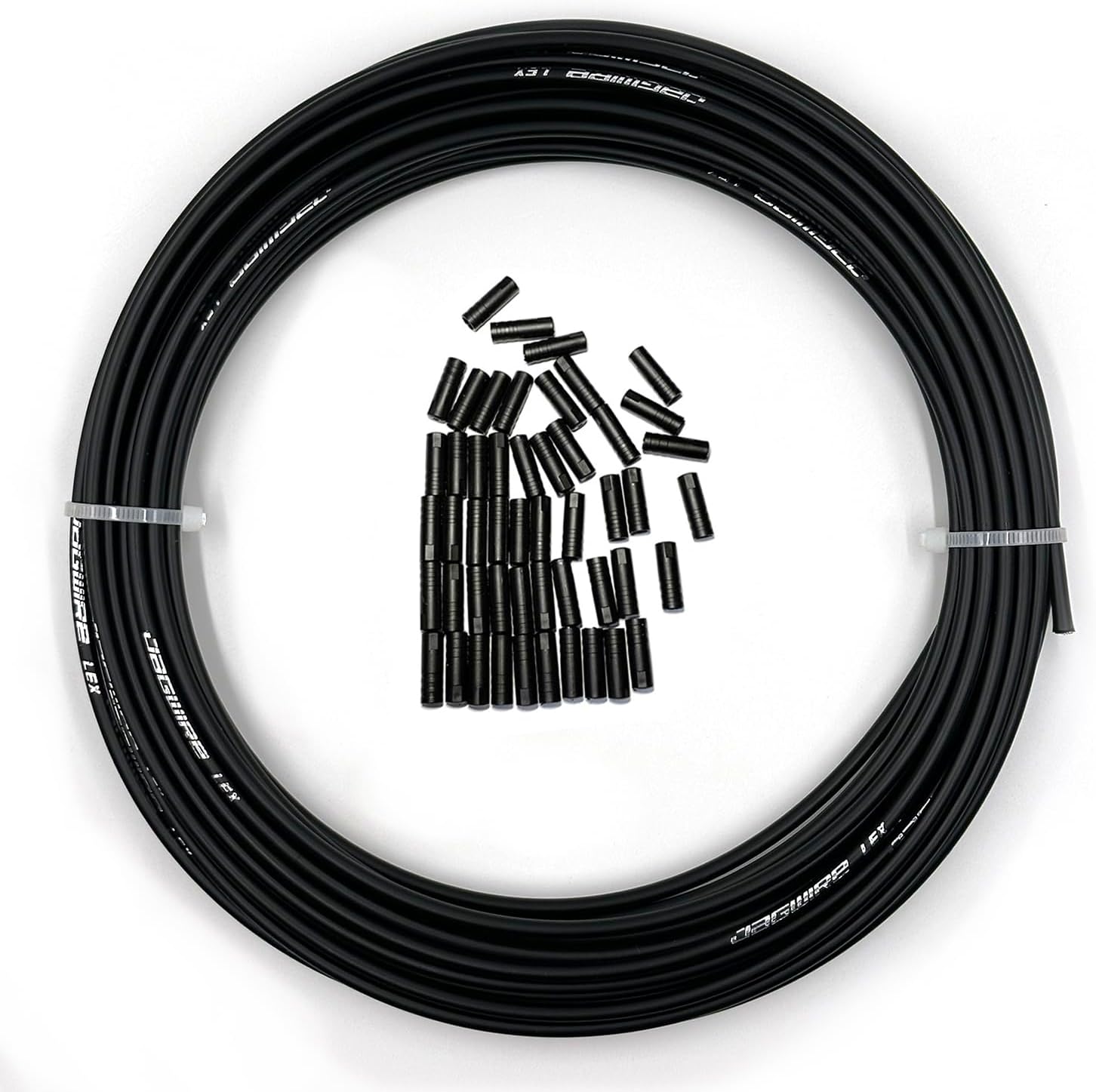 Farbetter Lined Bicycle Bike Derailleur/Shift Cable Housing, 4mm x 50ft, Including 50 PCS Cable End Caps Kit, The Most Trusted DIY Set for SRAM/Shimano Mountain Bike Road Bike (Black)