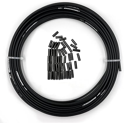 Farbetter 4mm x 50ft Lined Bicycle Derailleur/Shift Cable Housing with 50 PCS End Caps, Trusted DIY Kit for SRAM/Shimano Mountain & Road Bikes