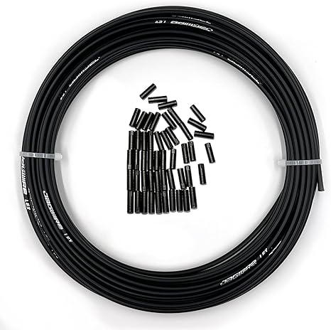 Farbetter 4mm x 50ft Lined Bicycle Derailleur/Shift Cable Housing with 50 PCS End Caps, Trusted DIY Kit for SRAM/Shimano Mountain & Road Bikes