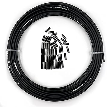 Farbetter 4mm x 50ft Lined Bicycle Derailleur/Shift Cable Housing with 50 PCS End Caps, Trusted DIY Kit for SRAM/Shimano Mountain & Road Bikes