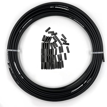 Farbetter 4mm x 50ft Lined Bicycle Derailleur/Shift Cable Housing with 50 PCS End Caps, Trusted DIY Kit for SRAM/Shimano Mountain & Road Bikes