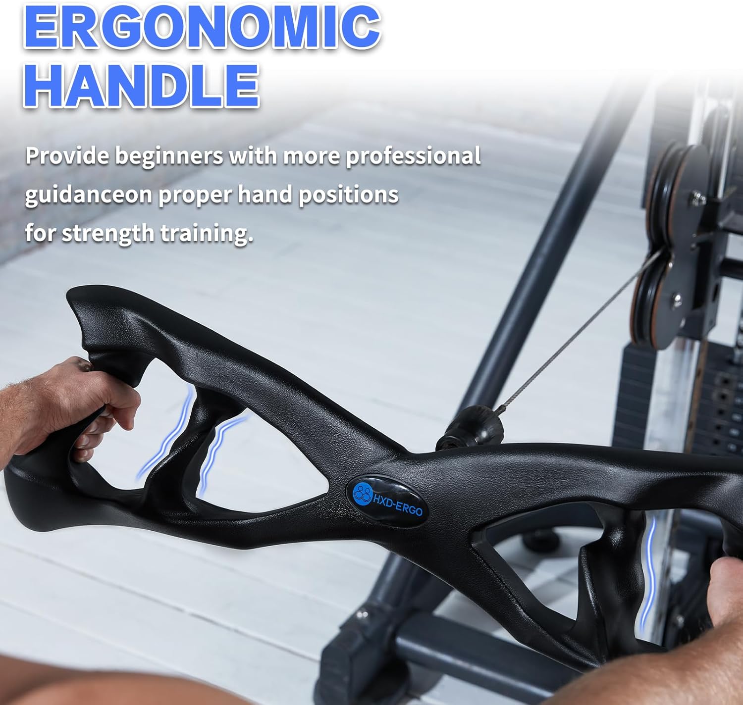 HXD-ERGO LAT Pulldown Attachments-LAT Pull Down Bar with Ergonomic Grips, Bicep Tricep Bar Pushdown Cable Attachment for Gym, Muscle Exercise, Strength Training