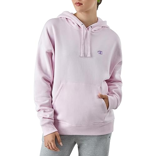 Champion Women’s Pullover Fleece Hoodie, Loose Fit, Midweight, Script Logo