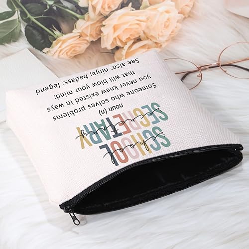 Miniatura 5 de POFULL Secretario Regalo Secretario Apreciación Regalo Secretario Definición Bolsa de cosméticos, Bolsa de cosméticos para secretario escolar