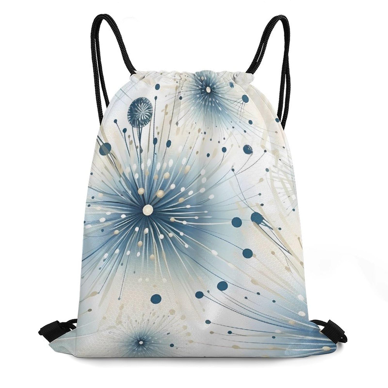 Blue Dandelion Drawstring Backpack Durable Sport Gym Bags Daypack for Men Women 35 * 42cm