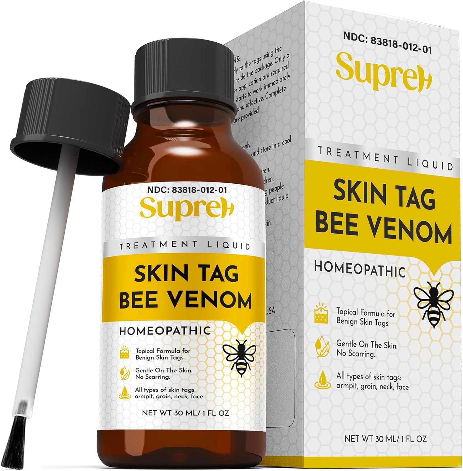 Bee Venom Skin Tag Remover: Homeopathic Skin Tag Removal with Thuja Occidentalis for Men and Women for Multiple Parts of Body