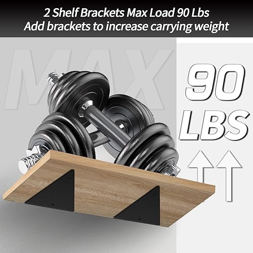 Miniatura 2 de Soportes de estante de 6 pulgadas, soporte de estantería triangular flotante extra grueso, paquete de 8 unidades para estantes flotantes de