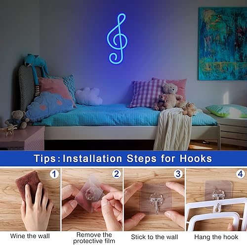 Miniatura 3 de Letrero de neón para decoración musical, luces de neón LED, decoración de pared, USB o batería, símbolo de música creativa, luz nocturna,