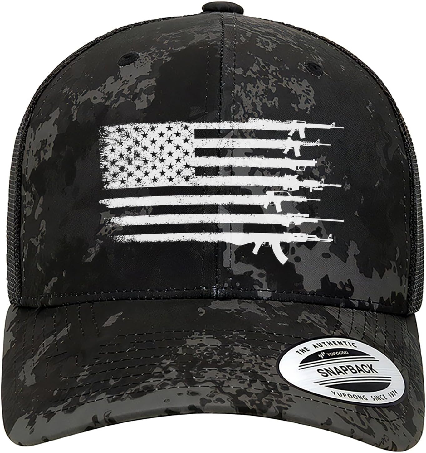 Tactical Pro Supply Black Camo Snapbacks Hat for Men and Women