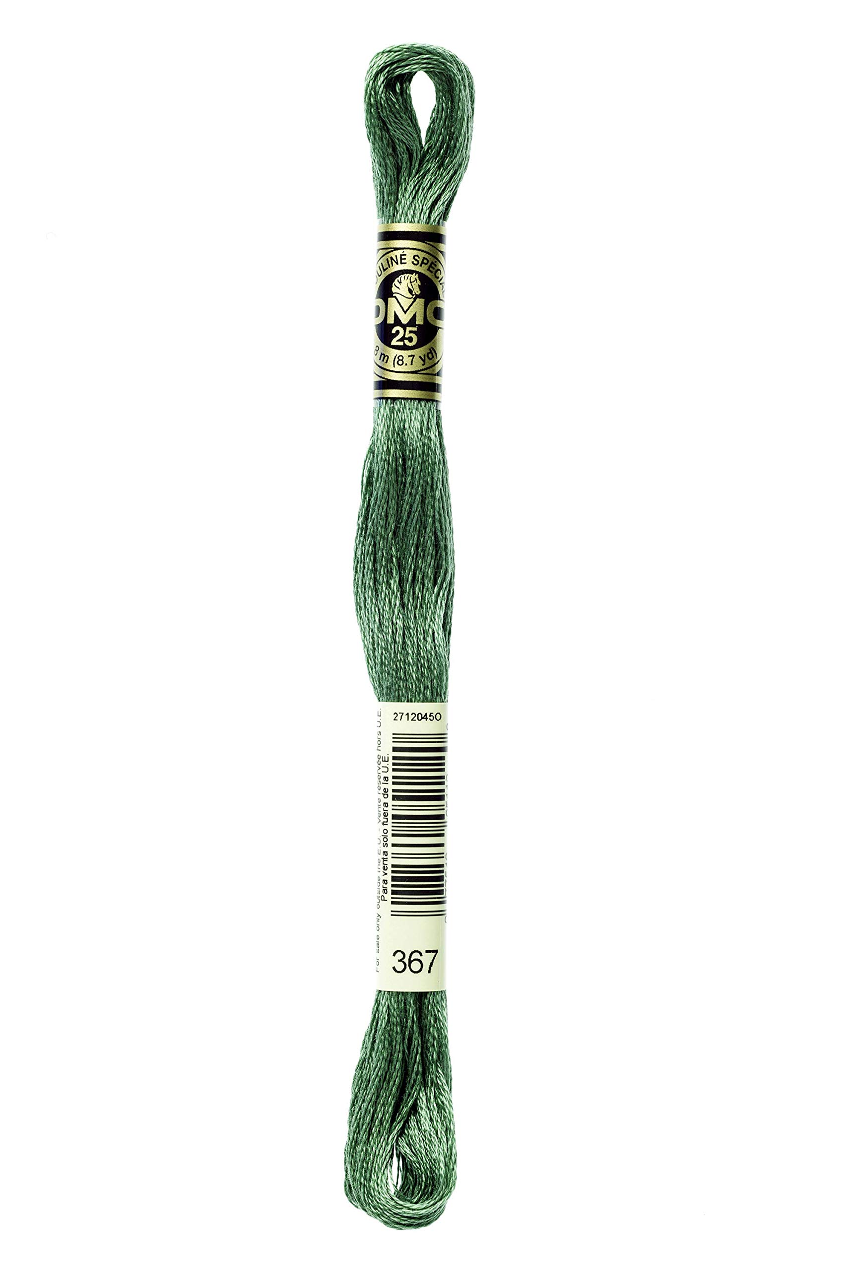 DMC 117-367 Mouline Stranded Cotton Six Strand Embroidery Floss Thread, Dark Pistachio Green, 8.7-Yard