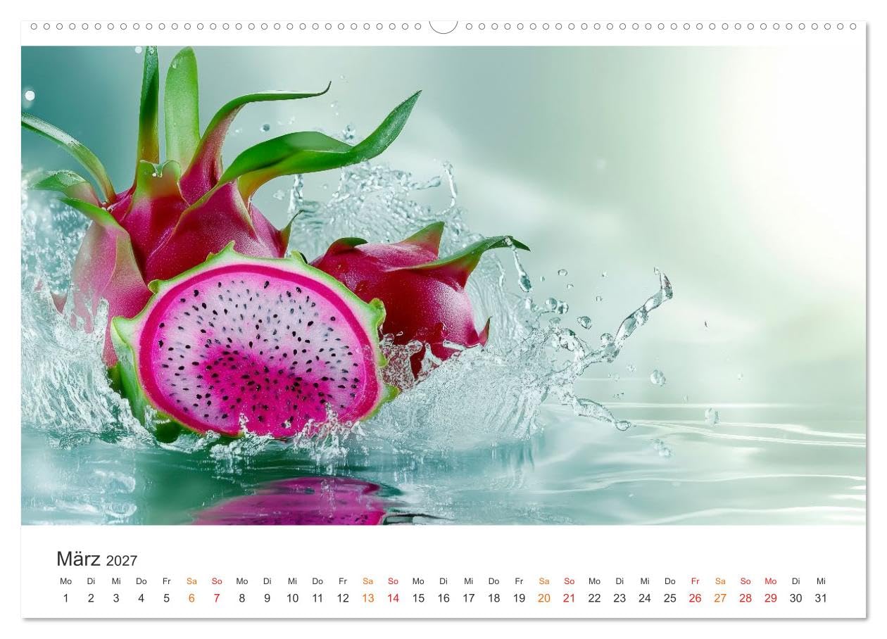 CALVENDO - Gartenkalender - Symphonie aus Obst und Fantasie (hochwertiger Premium Wandkalender 2027 DIN A2 quer), Kunstdruck in Hochglanz: Obst und Kunst - ein Spiel aus Farben, Licht und Formen.