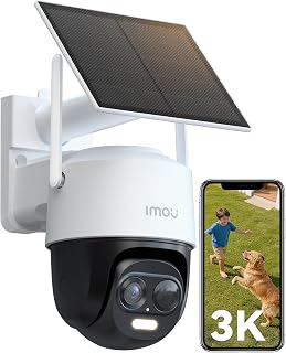 Imou 5MP Telecamera WiFi Esterno Senza Fili con Pannello Solare, Videocamera Sorveglianza Wi-Fi Esterno a Batteria 5000mAh, Rilevamento PIR&Umano, Visione Notturna a Colori, Audio Bidirezionale, IP65