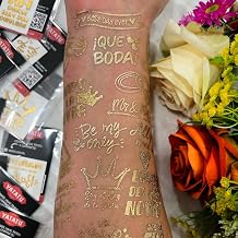 Temporary Wedding Tattoos - Set of 60 Gold Wedding Temporary Tattoos - Wedding Stickers with Assorted Designs - Tattoos for Weddings, Metallic Gold